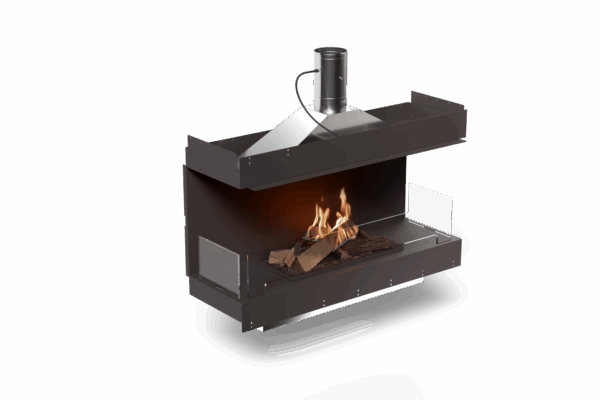 FLOGS ( FLA4 Logs) Three-Sided z podłączeniem do komina